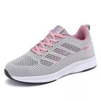 Women s fashion sports walking fitness casual flat large breathable loafers comfortable spring and autumn lacing new 35