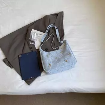 Women s Fashion Summer Butterfly Popular Shoulder Messenger Bag Light blue small size