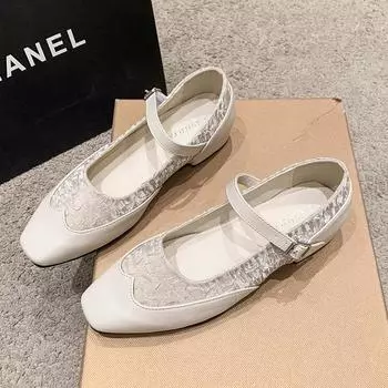 Женская мода на толстом каблуке, осенние новые туфли с квадратной головкой и неглубоким ртом, сращивание слов с мягкой подошвой, нескользящие низкие туфли 35 бежевый