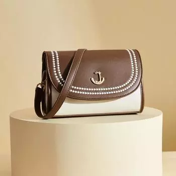 Women s Fashion Versatile Crossbody Bag PU Leather Flip Small Square Bag Multi functional Color Contrasting Shoulder Bag