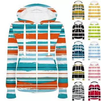 Женская модная куртка на молнии с принтом на осень и зиму, толстовка с капюшоном, пальто L темно-синий