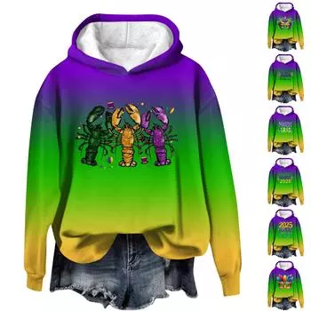 Women s Fashionable Casual Long Sleeved Carnival Printed Top L