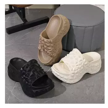 Женские модные тапочки, домашние тапочки, повседневные сандалии из ЭВА на мягкой толстой подошве, подходящие для девочек 35-36