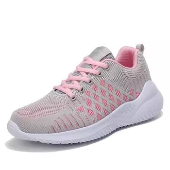 Women s flat shoes Spring and autumn new mesh surface breathable leisure sports leisure running training walking shoes for women 35