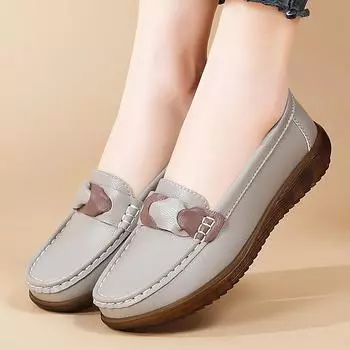 Women s Flats Loafers Driving Shoes Moccasins Flats Casual Soft Slip on Summer Walking Shoes for Mother 35 чёрный
