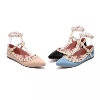 Women s flats spring and summer new comfortable and versatile pointed toe large size low-top shoes 34 чёрный