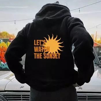 Women S Fleece Shoulder Sleeve Sweater Plain Letter Print Kangaroo Pocket Drawstring Print Hoodie XS красный