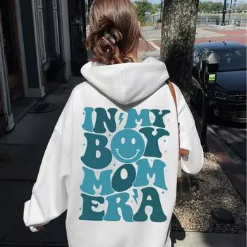 Women S Fleece Sweater Plain Smile Face Print Shoulder Sleeve Drawstring Hoodie XS