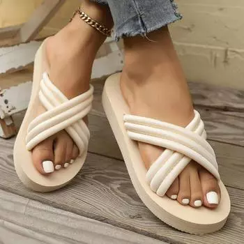 Женские шлепанцы на толстой подошве с цветочным принтом, удобные, мягкие, летние, новые, модные, для отдыха, на открытом воздухе, для пляжа 36