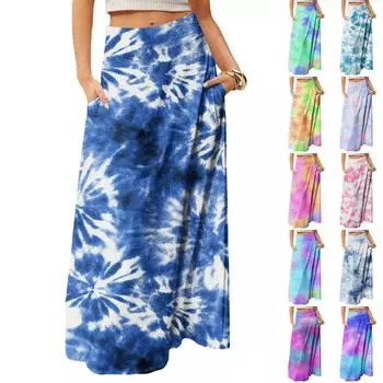 Women s Flowy Maxi Dress Regular Casual Summer Bohemian Skirt XXL