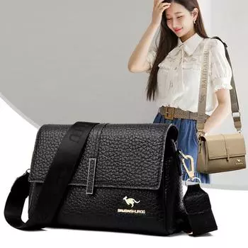 Women S Foreskin Messenger Bag Trendy Fashion Women S Cowhide Single Shoulder Mother Soft Leather Small хаки