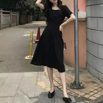 Women s French Tea Break Hepburn Style Small Man British Dress Small Fragrance Dress S чёрный