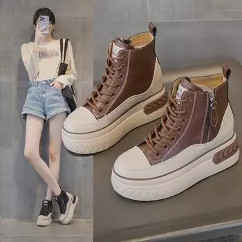 Women s Genuine Leather High-Top Waterproof Boots - Comfortable, Warm, Autumn/Winter Casual Mid-Tube Shoes 39