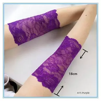Women s Gloves Sun-Proof Lace Tattoo Arm Protection Purple XL