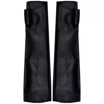 Women s Half Finger Gothic Cyberpunk Subculture Leather Gloves Black (1 pair)