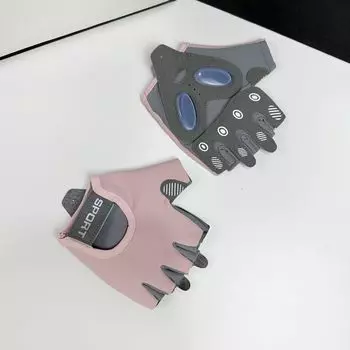 Women s Half Finger Yoga Equipment Training Kettlebell Fitness Gloves Liquid Silicone Pink S