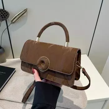 Women s handbag 2025 autumn and winter new versatile shoulder messenger bag small square bag чёрный