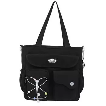 Женская Сумка Ручная Сумка Сумка Через Плечо Студенческая Сумка Большой Вместимости Сумка для Книг для Занятий Сумка Кроссбоди чёрный