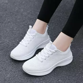 Women s High Elastic Spring and Summer Lightweight Breathable Mesh Shoes 35 белый