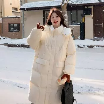 Женский пуховик высокого класса, свободная куртка средней длины S