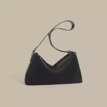 Women s High-Grade Versatile Cowhide Suede Bag: Large-Capacity, Portable Shoulder & Messenger Style коричневый