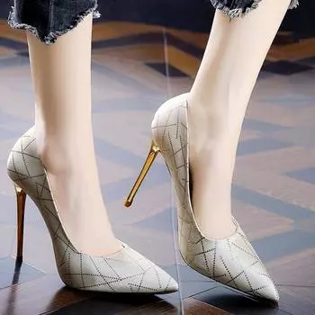 Women s High Heels Summer 2024 New Stiletto Heels Sexy Pointed Fashion Dress Party Shoes Shallow Mouth Slip-on Zapatillas Mujer 34