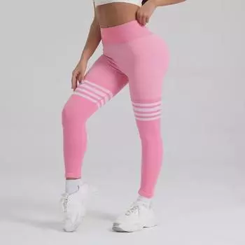 Women s High-Waist Striped Yoga Leggings - Quick-Dry with Hip Lift Design for Sports & Running Medium темно-серого