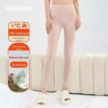 Women s High-Waist Velvet Leggings: Silk Cashmere, Warm, Seamless, Thick, Autumn/Winter. XXL (135-150 lbs)