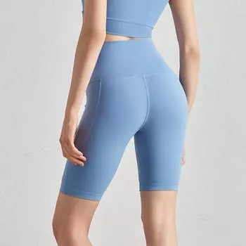 Women s High Waist Yoga Shorts - Nude Feel, No Embarrassment Line, Hip-Lifting, Pocketed Cycling Sportswear Small