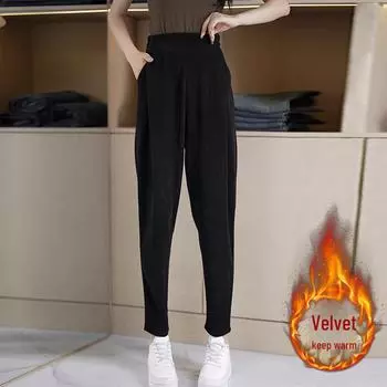 Women s High-Waisted Loose Harem Pants - Autumn/Winter Korean Style Slim Fit XXL (67.5-72.5kg)