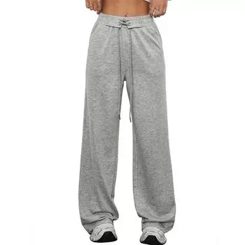 Women s High Waisted Wide Legs Pants Casual Drawstring Pants Joggers with Pockets L