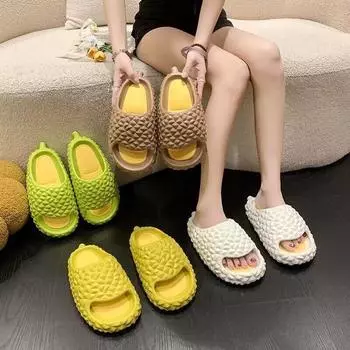Women s Home Slippers 2024 New Arrivals Durian Slipper Summer Couples Casual Comfort Flip Flops Woman Flats Beach Shoes Slides 36-37 жёлтый