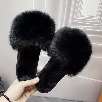 Women s Home Slippers Winter Pink Fur Kawaii Flats Furry Elegant Comfortable Soft Shoes for Woman and Low Price 36 белый