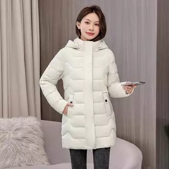 Женская теплая куртка с капюшоном в клетку больших размеров, зимняя утолщенная теплая куртка с капюшоном, пушистая теплая куртка 3XL