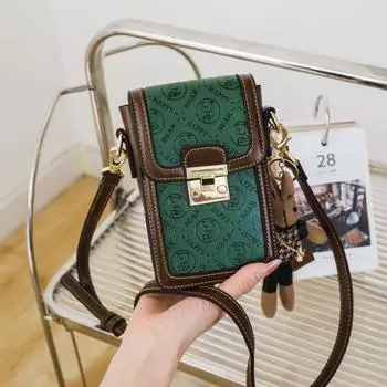 Women s Ins Niche Style One Shoulder Phone Bag Green