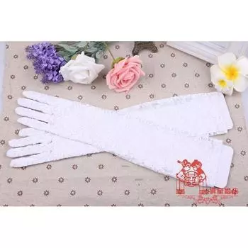 Women s Lace Gloves Medium White