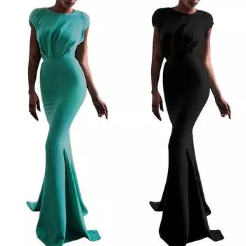 Women s Lace Sequin Bow Fishtail Evening Gown - Slim Fit XL