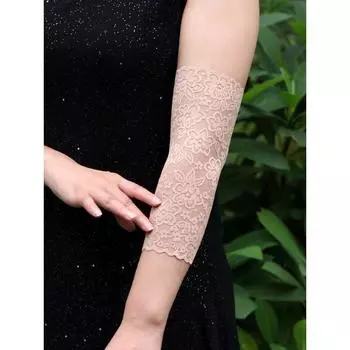 Women s Lace Spring Long Elbow Pads Scar Cover up Gloves
