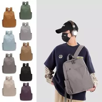 Women s Large Capacity Backpack Men Solid Color Backpack Student Schoolbag жёлтый