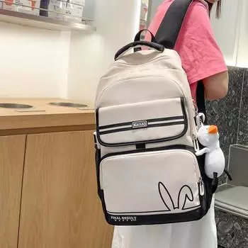 Женский рюкзак большой вместимости нейлоновый водоотталкивающий студенческий цветной школьный рюкзак красный