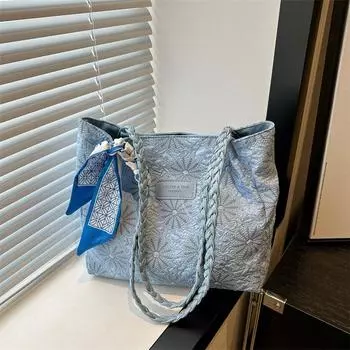 Women S Large-Capacity Bags Women S Bags Spring And Summer Versatile Commuter Shoulder Bags College Students Class Tote Bags белый