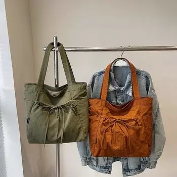 Women s Large Capacity Lightweight Tote Bag Student Shoulder Bag чёрный