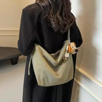 Women s large capacity nylon crossbody solid color zipper casual shoulder bag hot sale bags