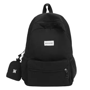 Women s Large Capacity Schoolbag College Style Student Backpack with Coin Purse Style2 чёрный