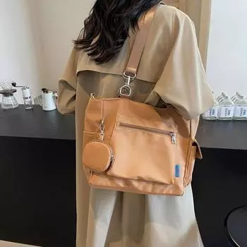 Women s Large Capacity Shoulder Bag Lightweight Crossbody Bag Student Class Tote Bag хаки