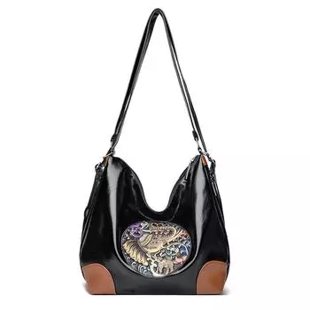 Women s Large Capacity Shoulder Bag Printed Multi-function Backpack Soft Leather Mother Crossbody Bag жёлтый