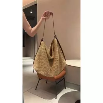 Women s Large Capacity Straw Bag 2025 New Seaside Holiday Style Beach Bag Commuter Casual Underarm Shoulder Bag