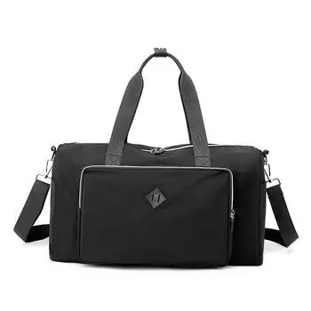 Women s large-capacity travel bag outdoor leisure water-proof nylon backpack men s travel shoulder bag чёрный