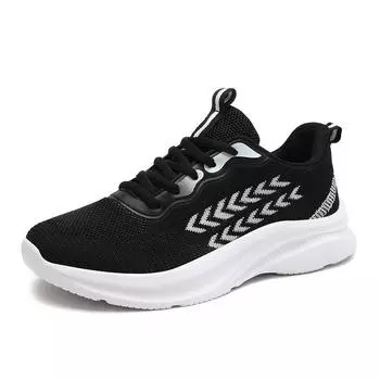 Women s Large Size High Elastic Sneaker Breathable Wear-Resistant Sports Shoes for Outdoor Leisure Student Travel Autumn PU 40 чёрный