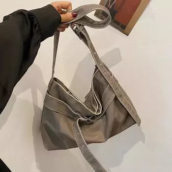 Женская сумка большого размера из плутония на молнии через плечо сумки через плечо универсальный стиль лаконичная сумка большой емкости модный тренд новый